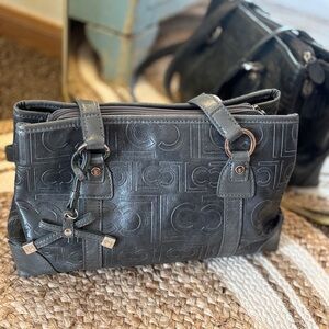 Liz Claiborne Black Monogram Shoulder Bag